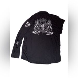 KANJI Embroidered Collared Long-sleeve